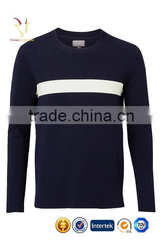 Excellent Navy Cashmere Pullover Wool Sweaters for Men