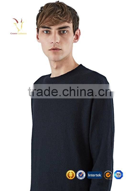 Men Knitted Cashmere Jumper Sweaters Black Cashmere Wool Pullover