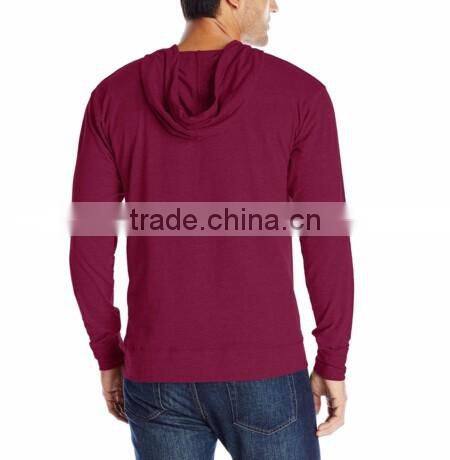 new style design custom cotton spandex solid color long sleeve hoodie for men