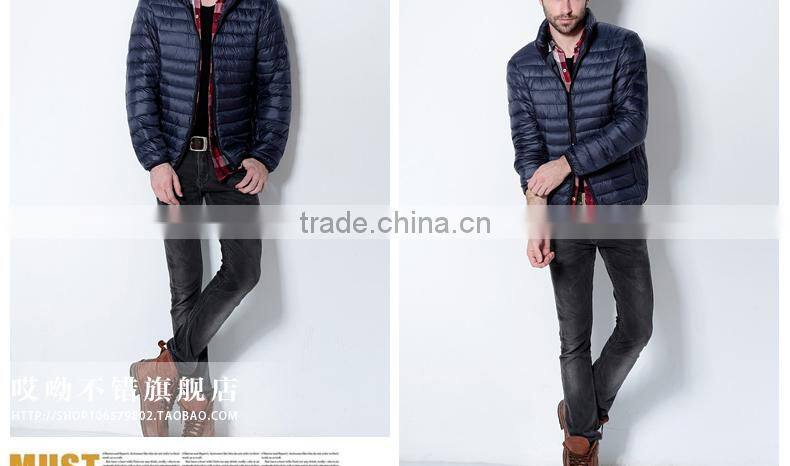 Fashion European Style Winter Jackets Winter Foldable Ultra Light Down Jacket Man