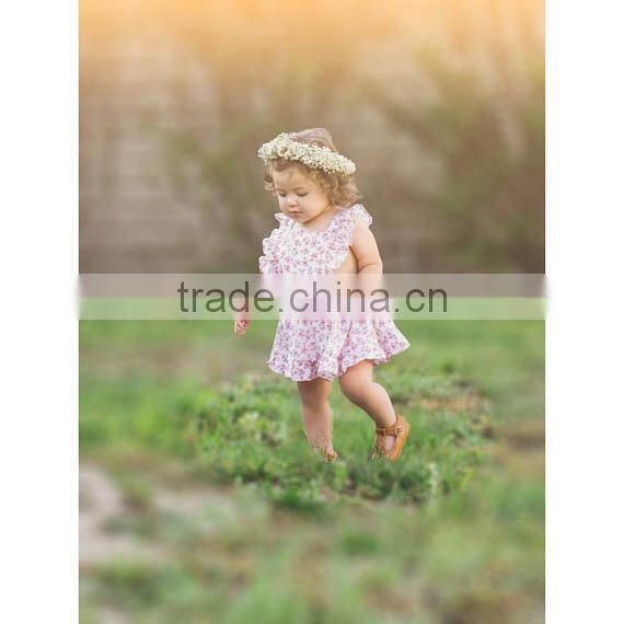 Adjustable Straps Floral Pinafore Baby Dress Girls Soft Baby Wear Clothes