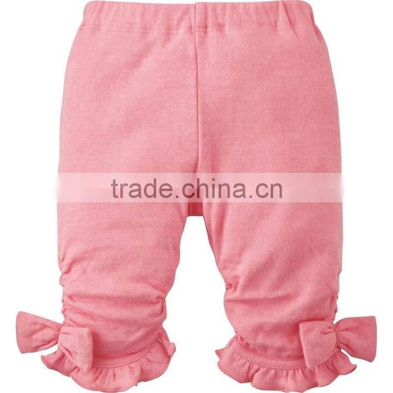 wholesale design baby girls pant, hot cheap lastest girls 3/4 ruffle pants
