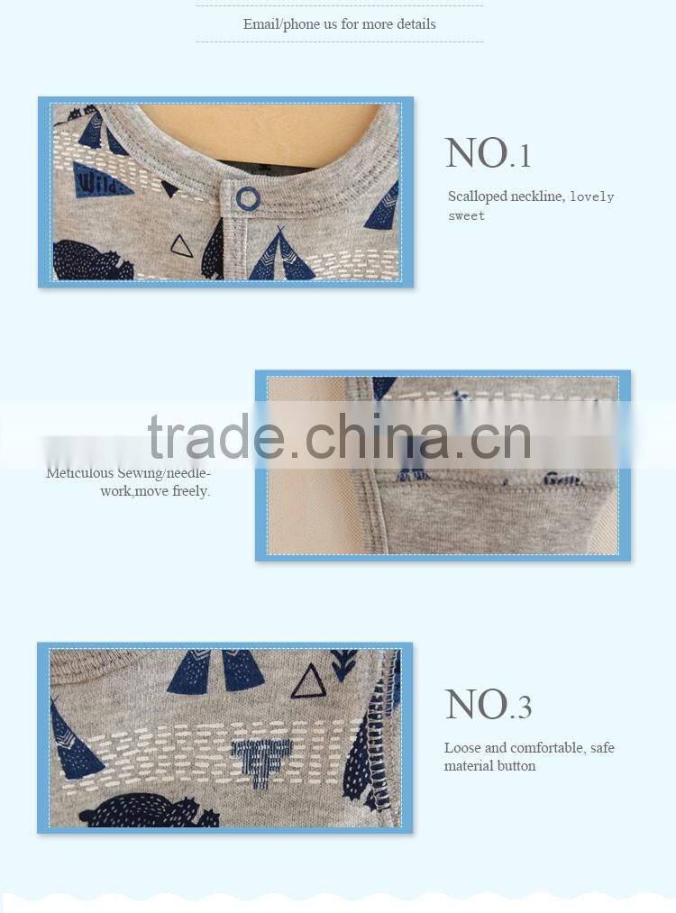 Wholesale China newborn baby clothes romper bear printed long sleeve soft cotton baby boy romper