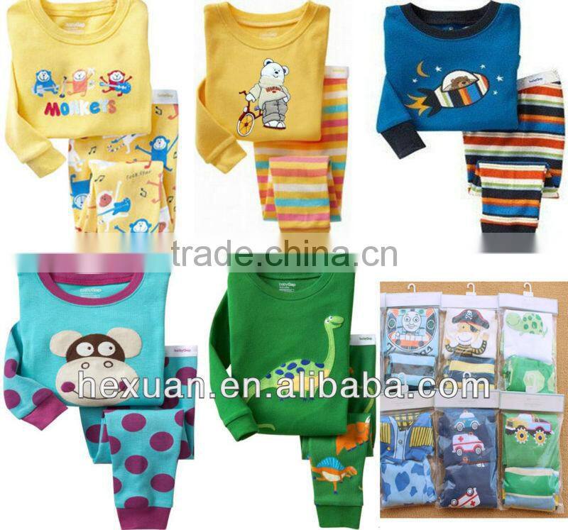 100% cotton baby Pajamas baby tee shirts tight top pant kids t-shirt
