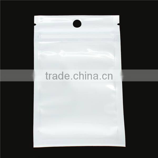 China Wholesale Rectangle White W/ Hang Hole BOPP Film Zip Lock Bags