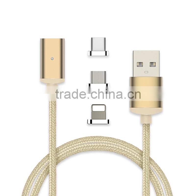 Two In One Mobile Phone Woven Magnetic Suction Data Iine Android Charging Data Cable
