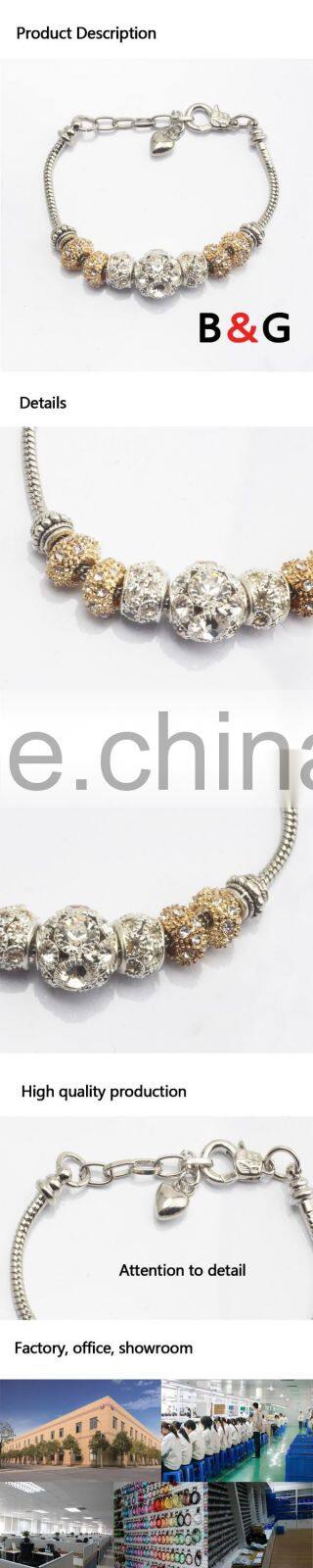 Fashion Ball Diamond With Gold Metal Jewelry Party Occasion Bracelets