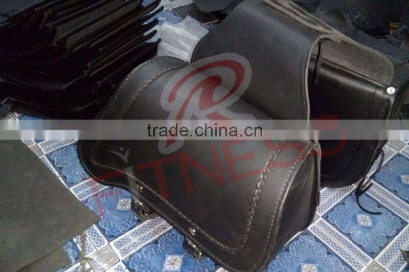 Motorcycle Accessory Motorbike Saddle Bag PU Leather For Halley Bike by RC Fitness Wear
