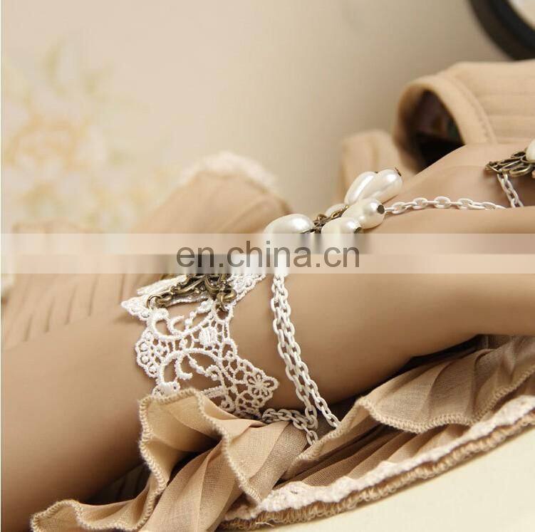 New Arrival Vintage White Lace Bride Wristlet Jewelry Bracelet