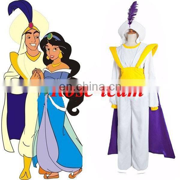 Fast Delievery Rose-team Fantasia Anime Custom Made Aladdin Lamp Prince Aladdin Costume Movie Cosplay Costume