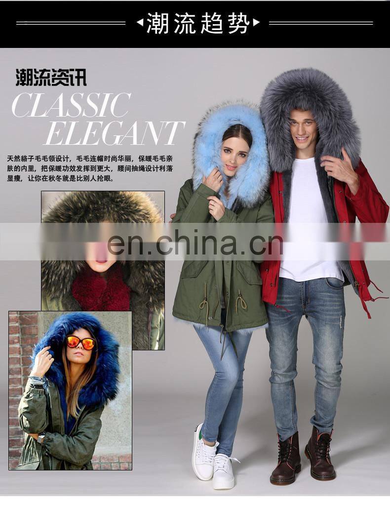 2017 Fur Lover Pakra Fashion Style For Couple Trench Coat De Los Hombres