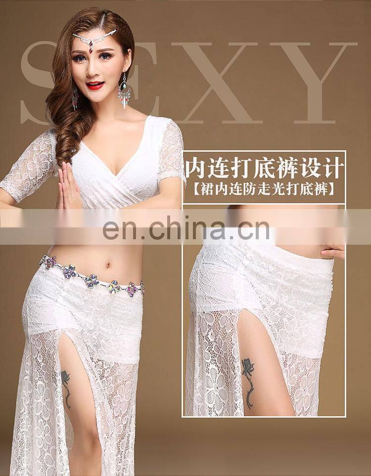 T-5154 Sexy high quality lace egyption stage belly dance costume set