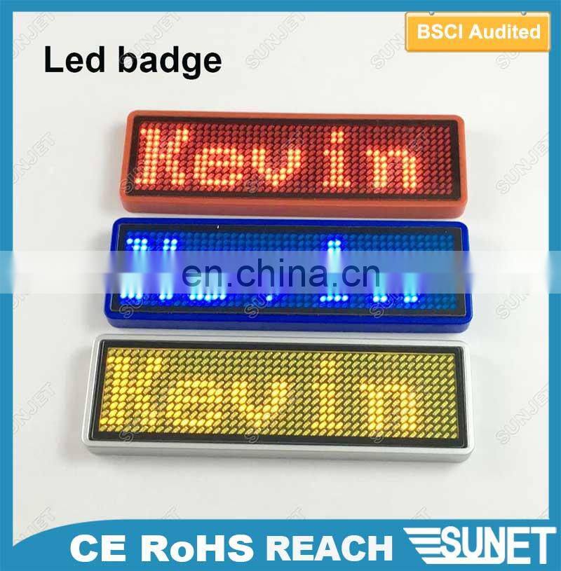 Factory direct sale led moving messages sheriff lapel pins