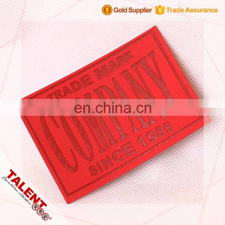 Custom High Cost Performance Synthetic Leather Patch Label For Product Decoration