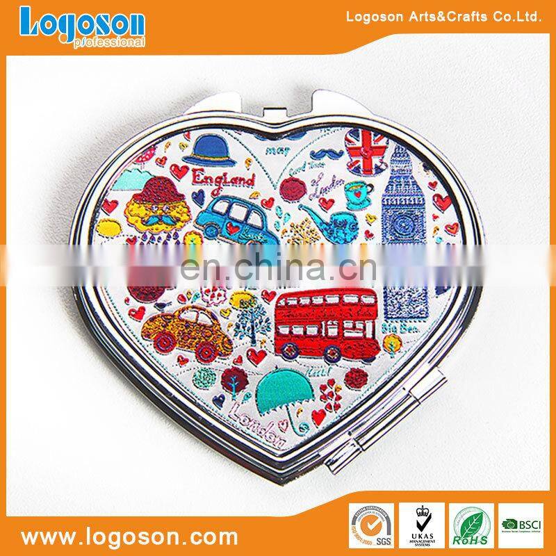 Graceful and exquisite ladies compact metal pocket mirror