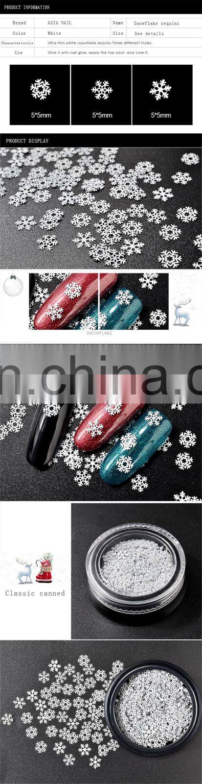 New Design Nail Art Snowflake Flower White Slice Sequins Decoration Nail Art