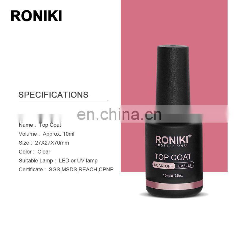 RONIKI Private label Custom top coat and base coat nail polish soak off clear gel base coat