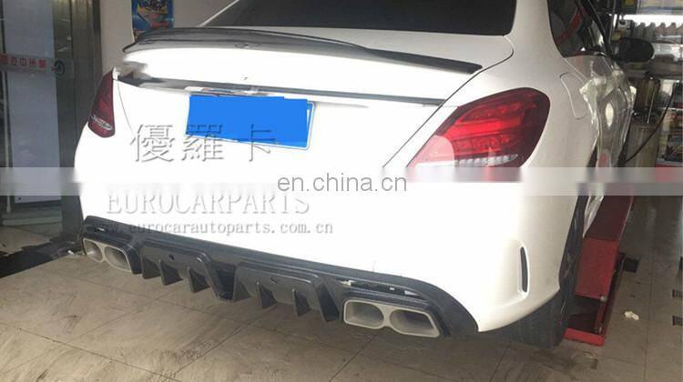 C63 w205 brabas carbon finber parts full set with carbon finber front lip diffuser and muffler tips and carbon rear wing