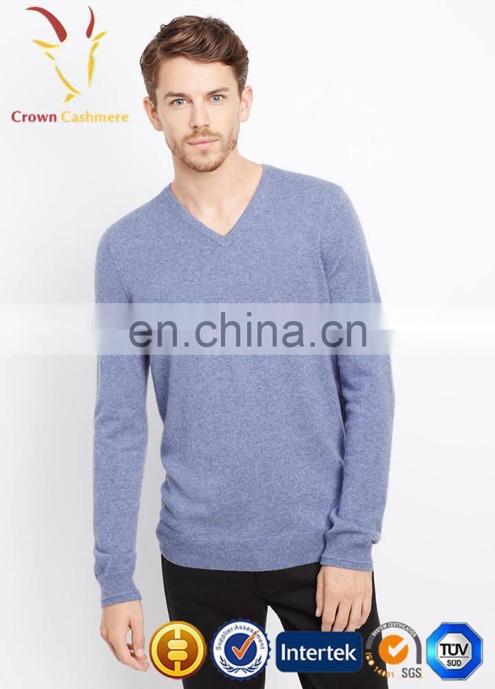 Men's Long Sleeve Solid Color V-neck Classic Sweater Pullover