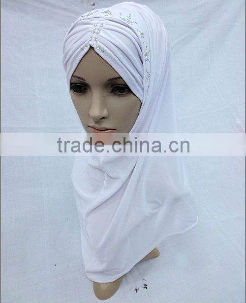 A455 FASHION TWO PIECES HIJAB;MUSLIM TURBAN WITH Czech Rhinstone