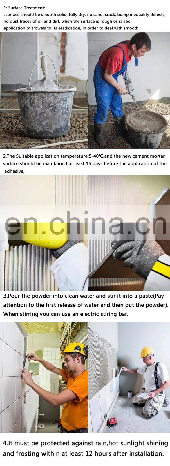 3C tile adhesive interior or exterior wall or floor tile glue adhesive