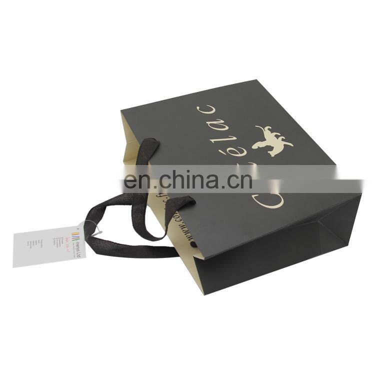 boutique designed cute transparent premium luxury personalized paper bag with ribbon