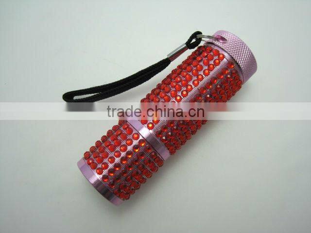 Cheapest promotion 9 led aluminum body flashlight in Ningbo