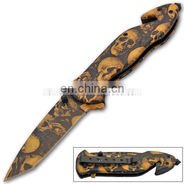 8.5"Series Glass Breaker Opening Auto Survival Pocket Steel Knife