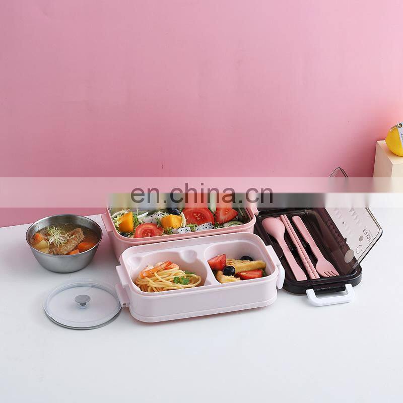 304 Stainless Steel Lunch Box Bento Box For School Kids Office Worker 2layers Lunch Container Food Storage Box