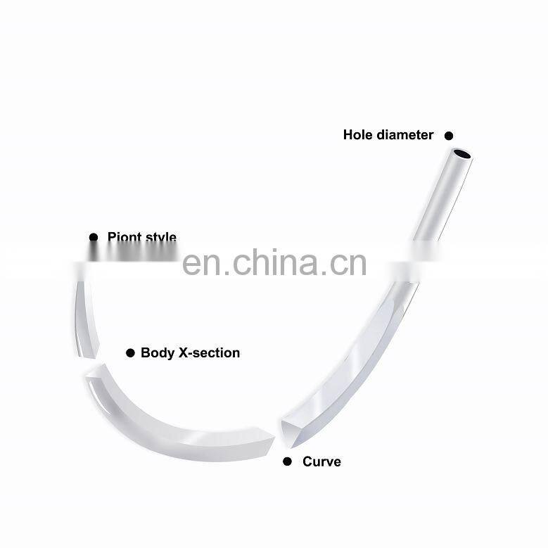 HDK Surgical Suture with Needle 420/304 Stainless Steel 1/2 3/8 1/4 round cutting reverse