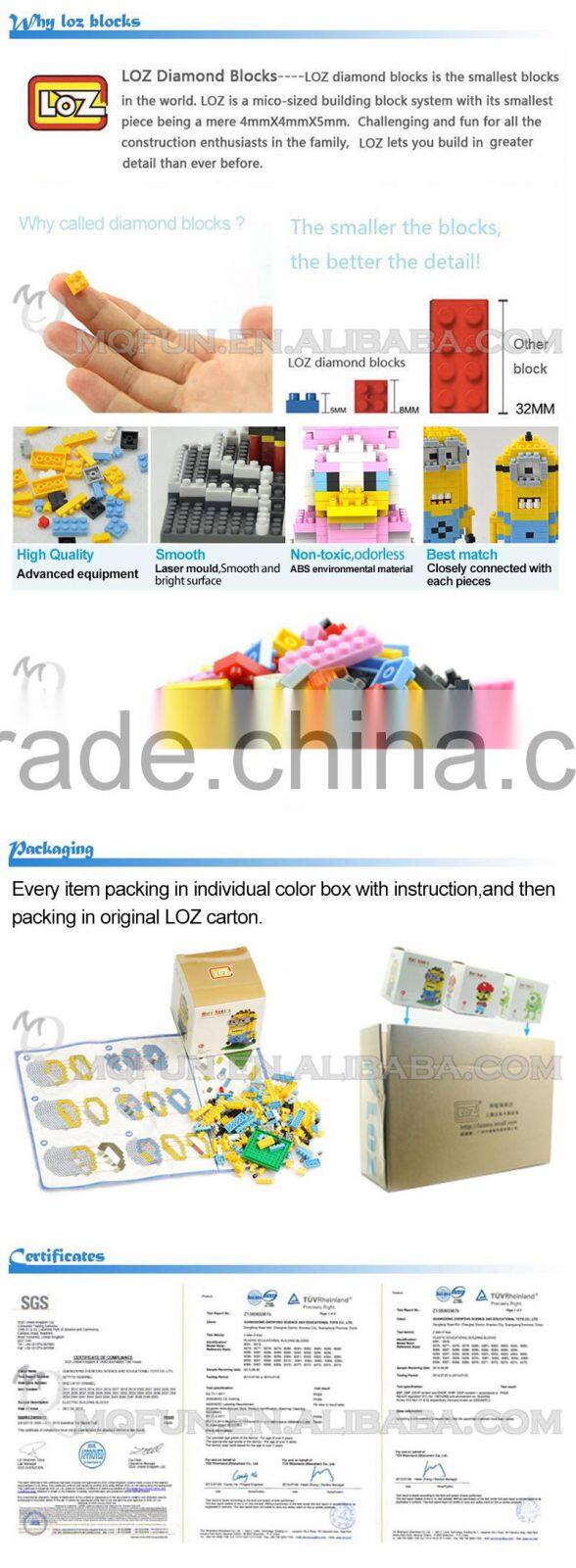 Mini Qute Over 500 styles loz diamond block gift for boy