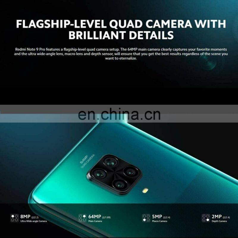 Hot Selling Red mi Note 9 Pro 6GB 128GB Snapdragon 720G 6.67" 5020 mAh 64MP Quad Camera Red mi Note 9 Pro 128 gb