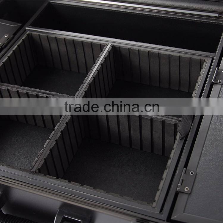 Professional beauty makeup vanity case/trolley makeup box with lighted mirror