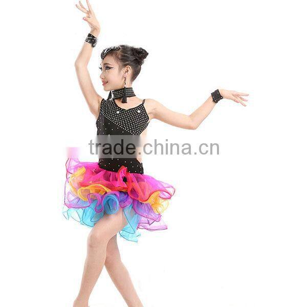 Luxury good quality Fringe Latin Dress professional latin dance costume dress kids performance wear