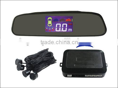 Hot selling lcd display parking sensor wireless with 4 rear sensors and bibi sound