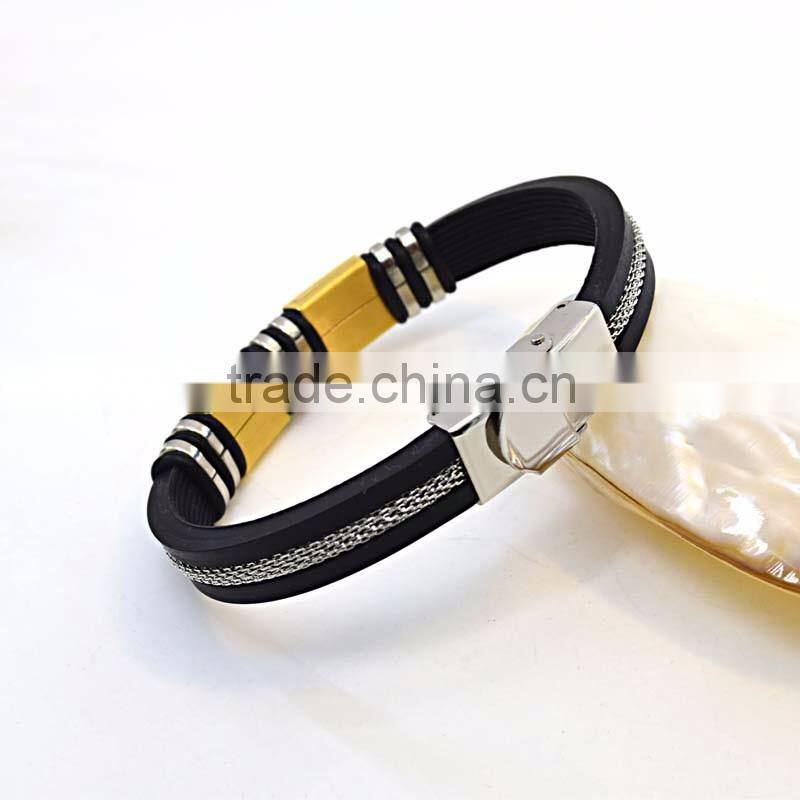 fashion bracelet silicone wristband cross steel silicon bracelet