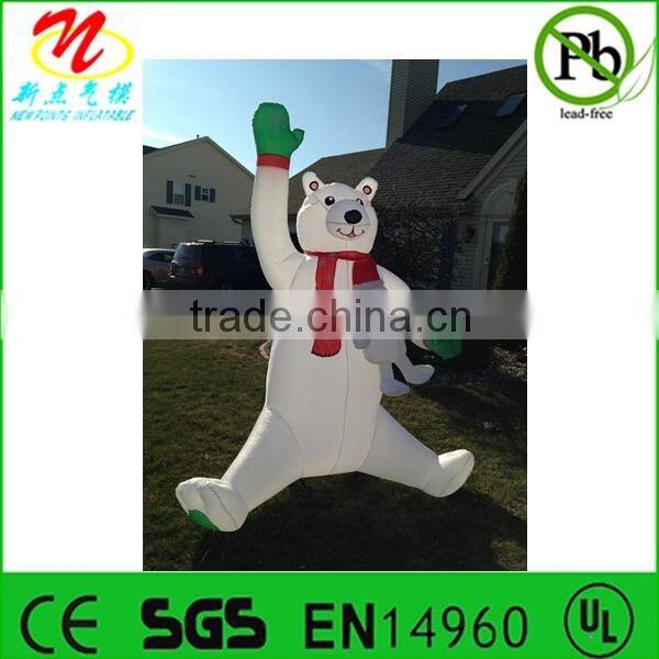 Airblown inflatable yard decoration white Christmas polar bear