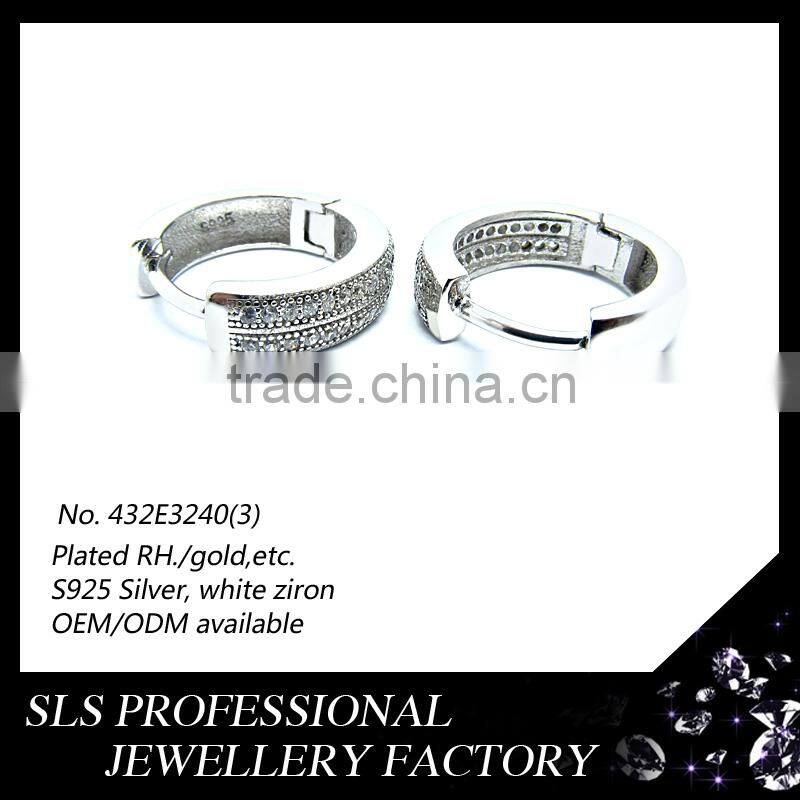 2015 Fashion inspired 925 sterling silver huggie big earrings for women