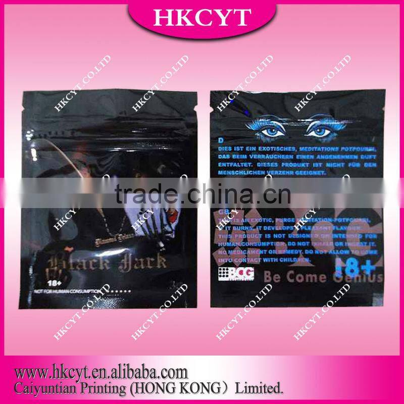 customized bags black diamond herbal incense bag