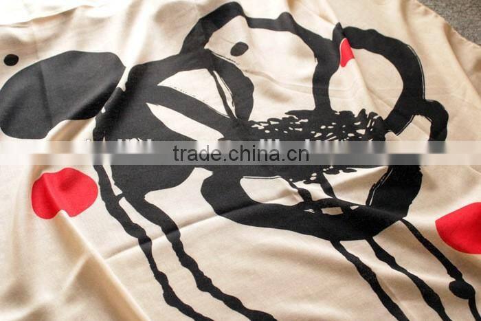 Painting Lotus Print Tassel Brim 2016 Spring Summer Women Hijab