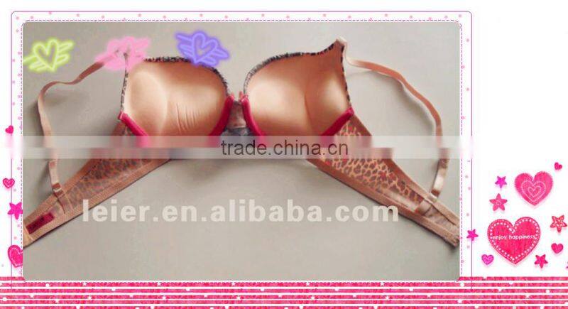 Leopard Printed Microfiber Super Push Up Bras