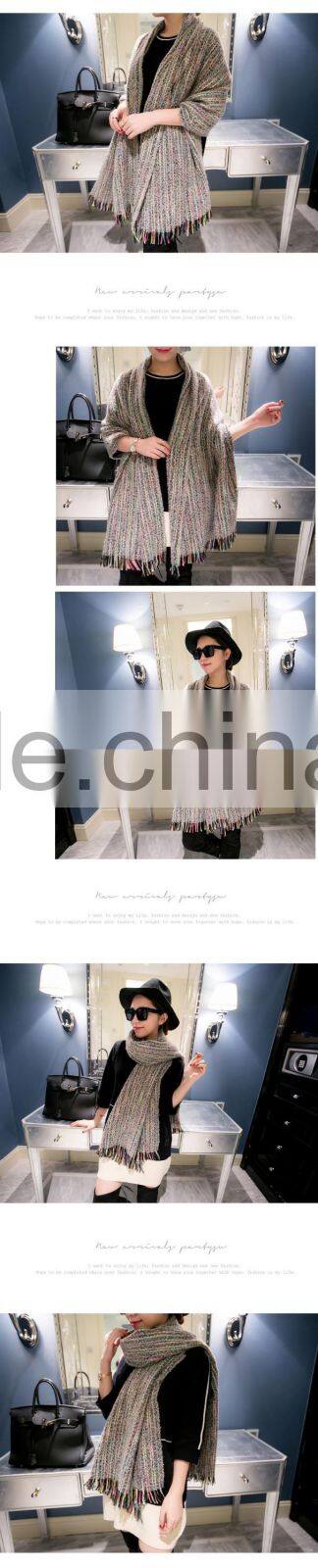 Wholesale New Winter Colorful Striped Fashion Ladies Cashmere Scarf