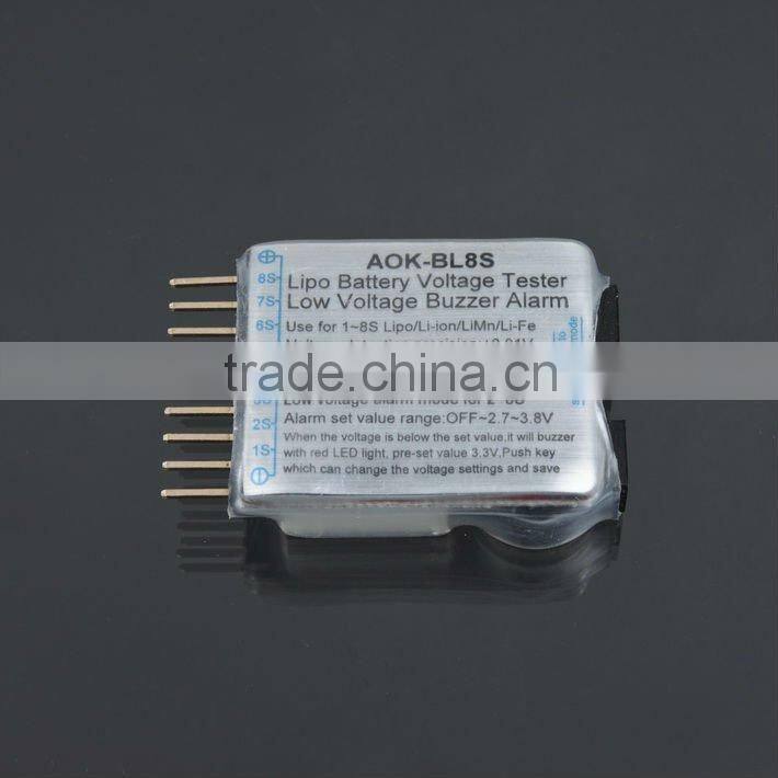 3.7-30V 1-8S Lipo/Li-ion/Fe Battery Voltage 2IN1 Tester Low Voltage Buzzer Alarm