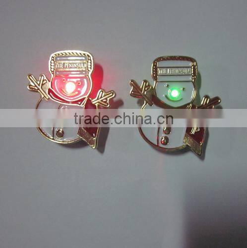 Tinplate panda design metal LED brooch badge