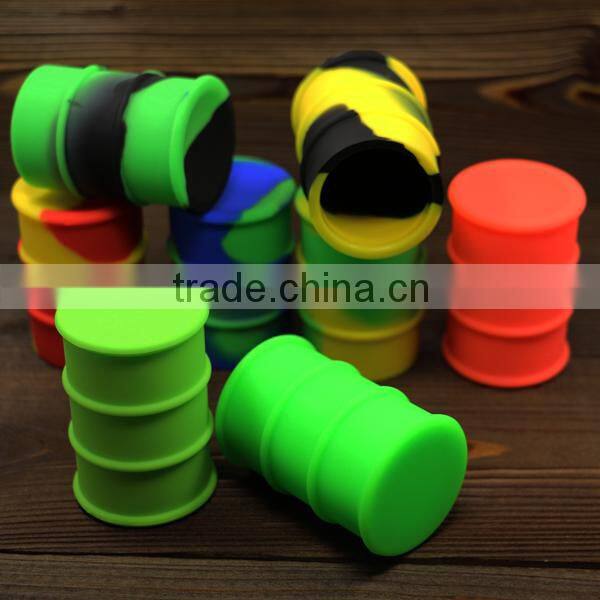 Customized silicone non-stick container 26ml concentrate oil silicone wax barrel drum silicone weed jar
