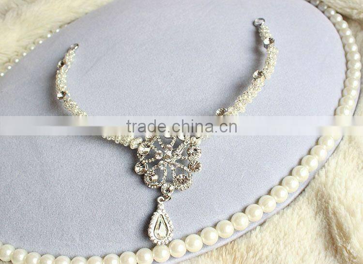 JOFO Handmade Crystal Pendant Hair Jewelry Wedding Hair Accessories Bridal Head Jewelry Headpiece Headwear For Women