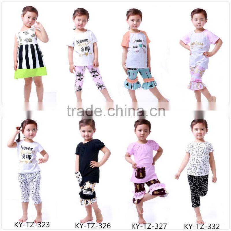 Long sleeve red and white stripe outfits wholesale baby clothes cotton fabric