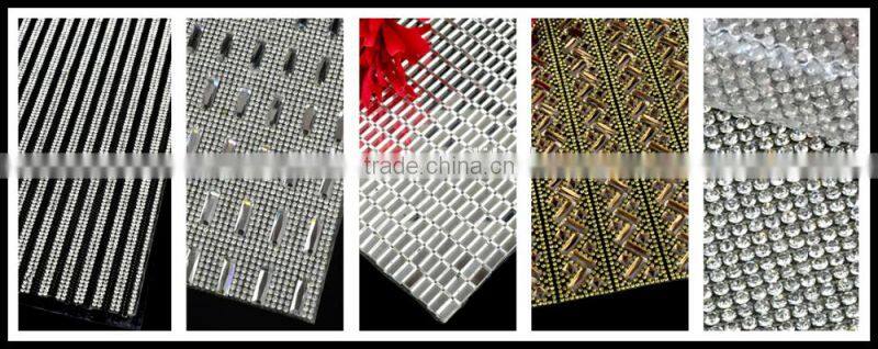 Bling Bling 24X40cm Hot Fix Rhinestone Mesh Trimming, Hot-fix Strass Stone Mesh Trimms in Bulk