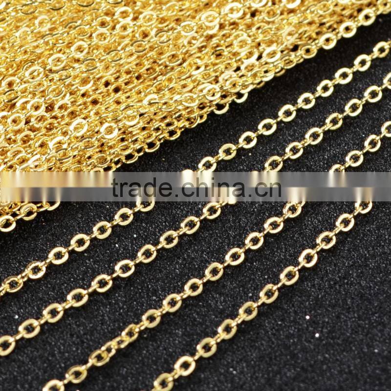 14 Inch 14K Wholesales Designs Stainless Steel Mens Jewelry Figaro Chains Link Necklace