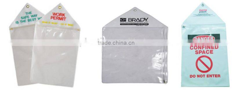 Hot sale plastic vinyl permit holder with zipper factory supply